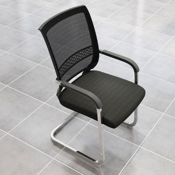 "Black Office High-Back Visitor Chair with cushioned seat and backrest, designed for comfort in a modern office environment."