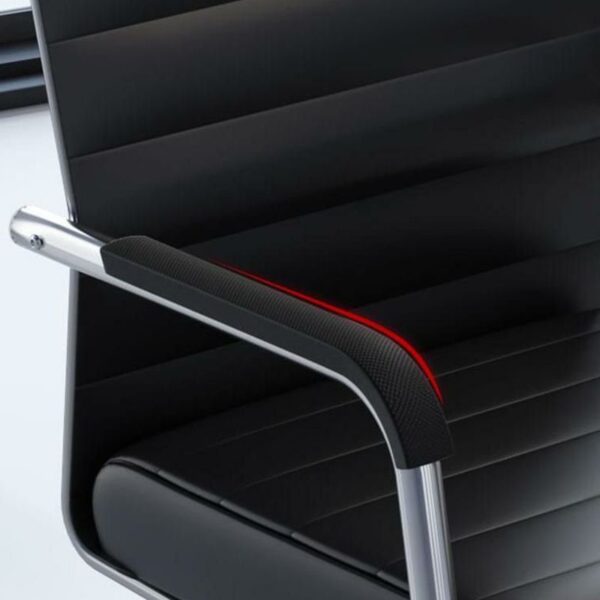 Executive Leather Waiting Office Chair with plush cushioning and elegant design in a modern office reception area.