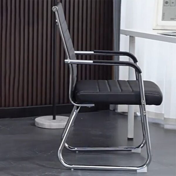 Executive Leather Waiting Office Chair with plush cushioning and elegant design in a modern office reception area.