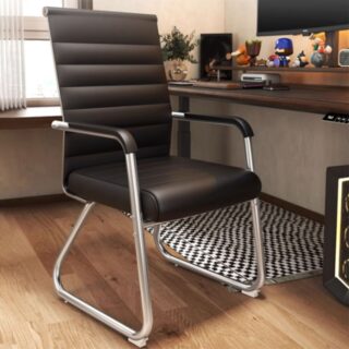 Executive Leather Waiting Office Chair with plush cushioning and elegant design in a modern office reception area.