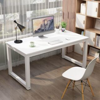 White Generic 1.2 Meters Computer Desk with a clean design and organized workspace in a modern home office.