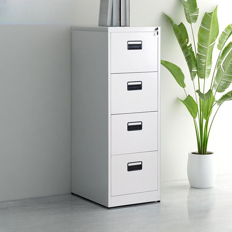 "4-Drawer Secure Safe Vertical Cabinet with advanced locking system, steel construction, and spacious drawers for secure document and valuables storage."