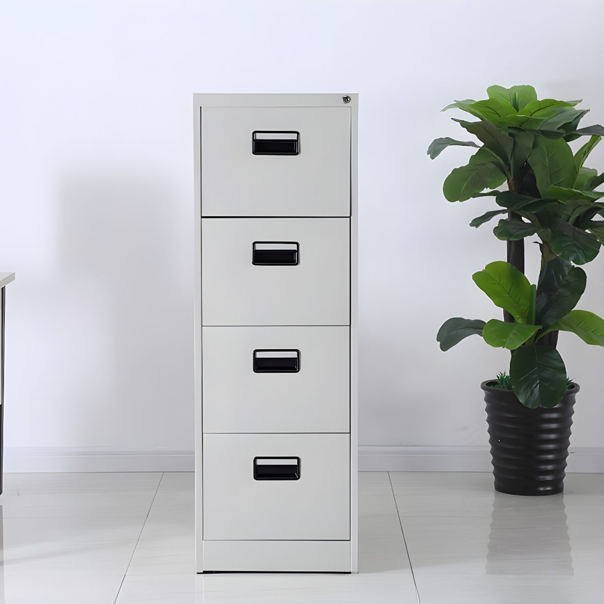 "Deep Frame Vertical Cabinet with adjustable shelves, designed for efficient storage in compact spaces."