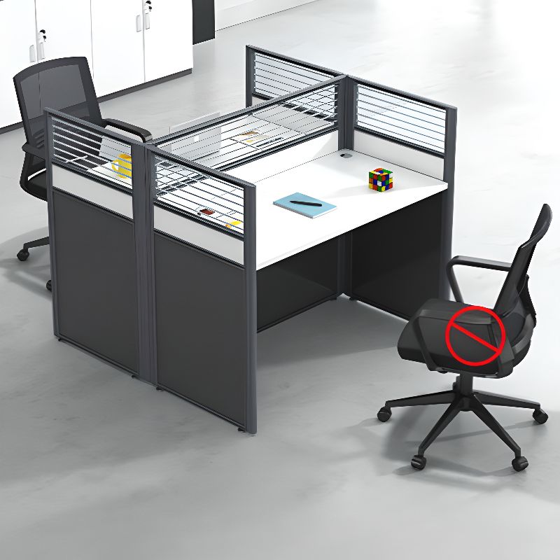 "2-Way Modular Office Workstation with customizable configurations, spacious work surfaces, and integrated storage for a flexible and collaborative workspace."