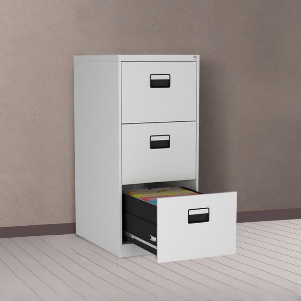 "Freestanding 3-drawer locking cabinet with secure storage