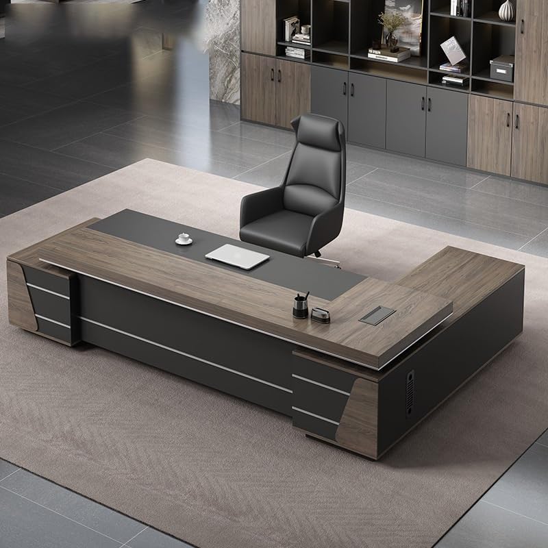 1.8M Elegant Executive Modern Office Desk with sleek design, spacious work surface, and integrated storage drawers, perfect for a professional office setup.