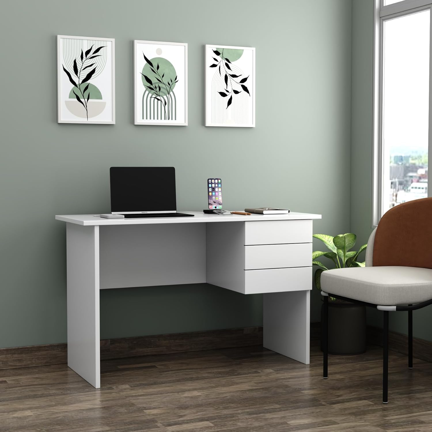 "1200mm Office Desk with Drawers featuring a sleek design and integrated storage for a tidy workspace."