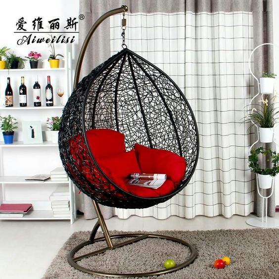 Hanging Hammock Swing Chair for indoor and outdoor relaxation, featuring soft cushions and sturdy support.