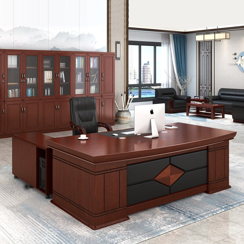 A sleek and spacious 1800mm Manager's Executive Office Desk with a professional design, ample storage, and a premium wood finish, perfect for modern office environments.