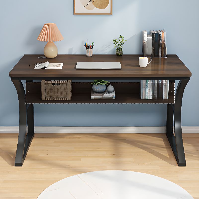 Rectangular Computer Office Desk with storage and a sleek, modern design.