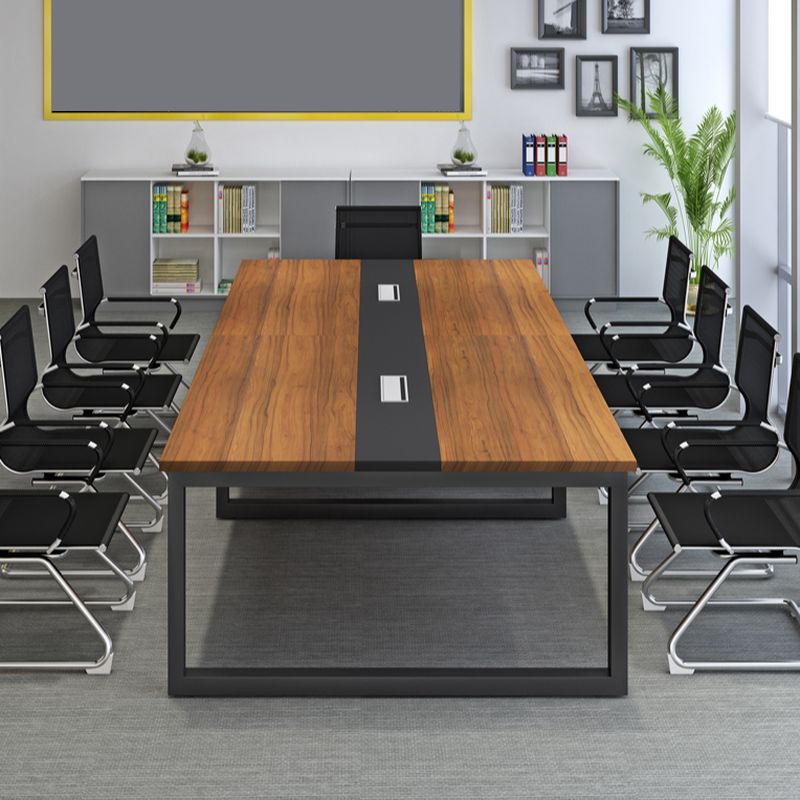 MDF Conference Room Brown Table - Modern, durable office furniture for meetings and collaborations.