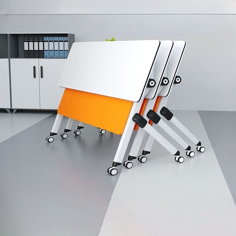 1.2 Meter Foldable Movable Study Desk with Lockable Wheels, Compact and Space-Saving Design.