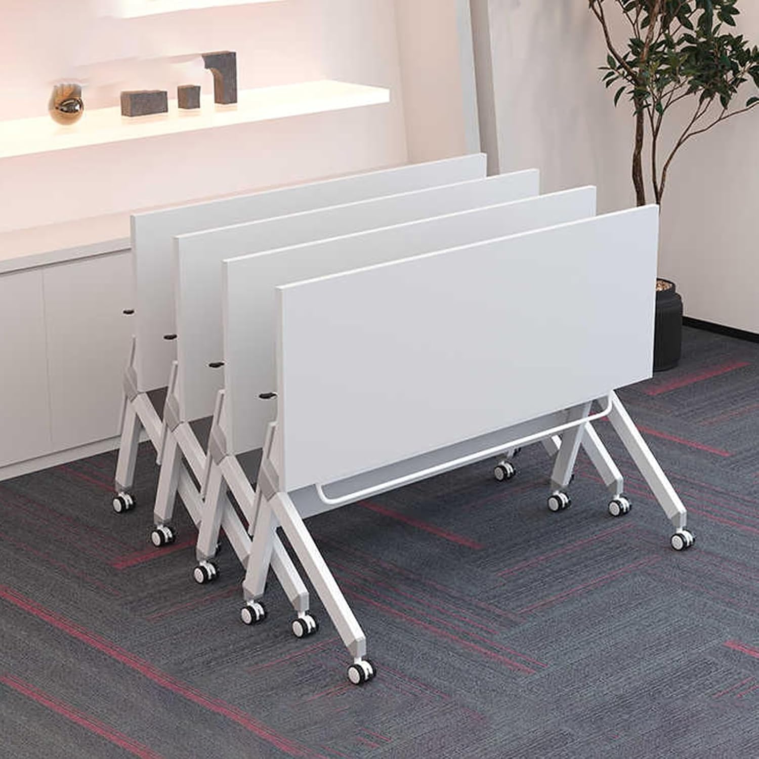 "Multifunctional Training Conference Table with spacious surface, modular design, built-in cable management, and storage options for meetings and training sessions."