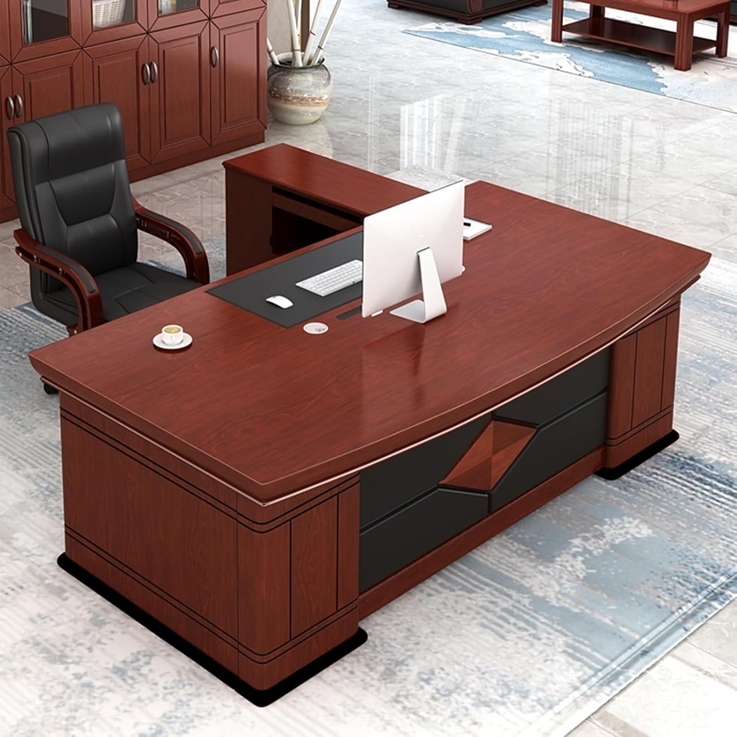 1800mm Executive Office Desk with sleek design and integrated storage compartments.