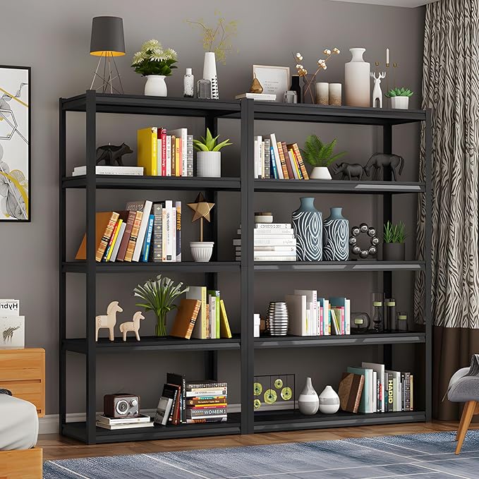 Heavy duty home storage shelf with adjustable shelves and strong metal construction for organizing heavy items.