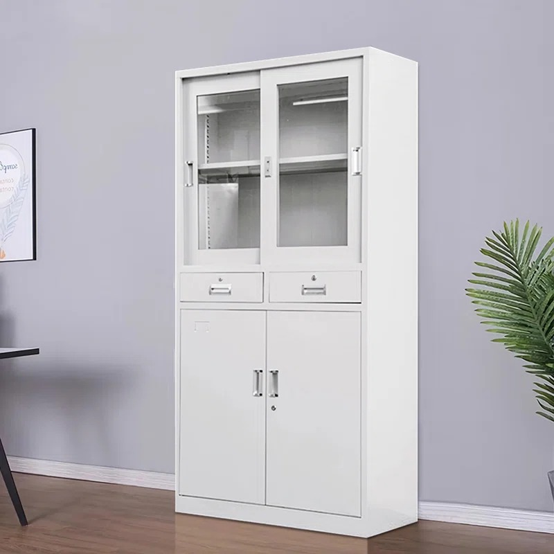 Sleek 2-Door Office Cabinet with adjustable shelves and modern design.