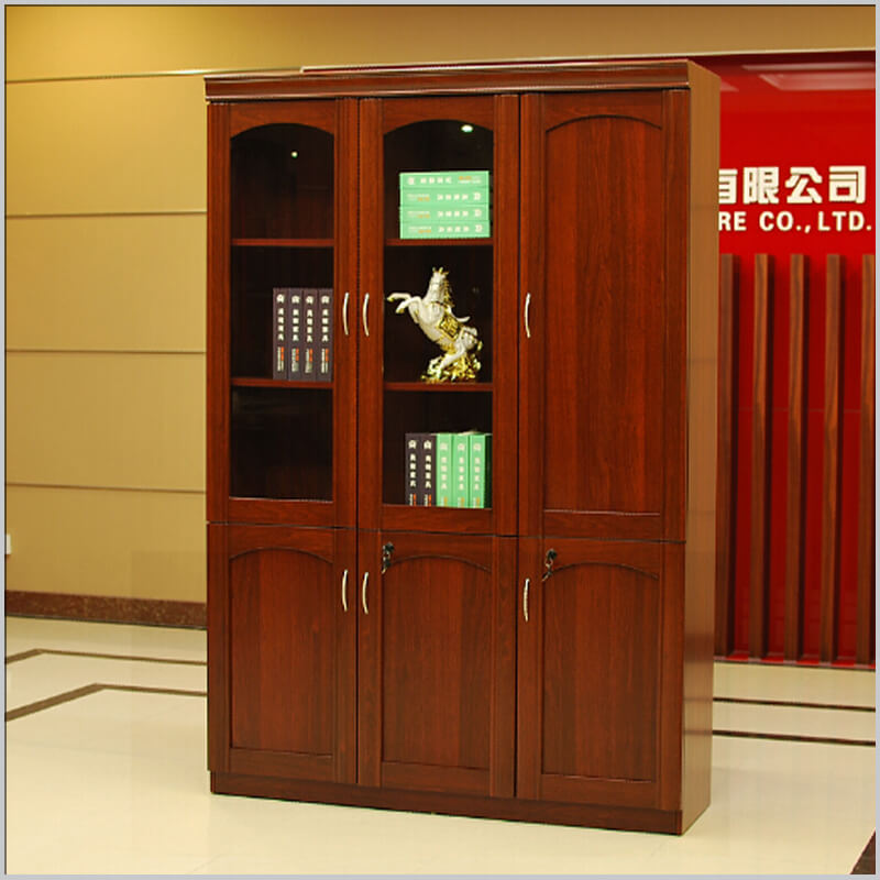 "3-Door Executive Office Cabinet with lockable storage and adjustable shelves."