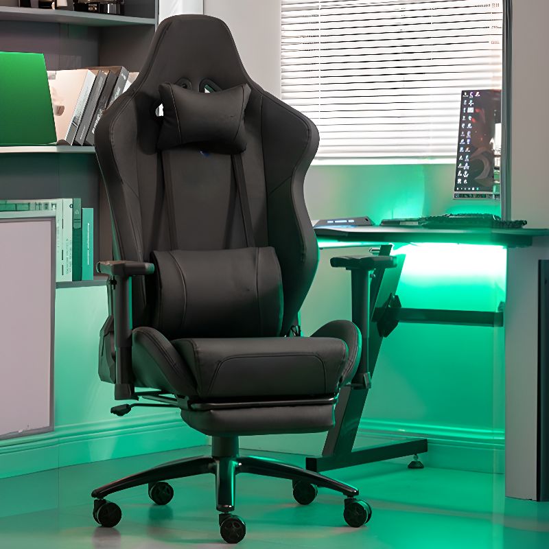 "Ergonomic Tilt Lock Gaming Chair with headrest pillow and lumbar support for maximum comfort."