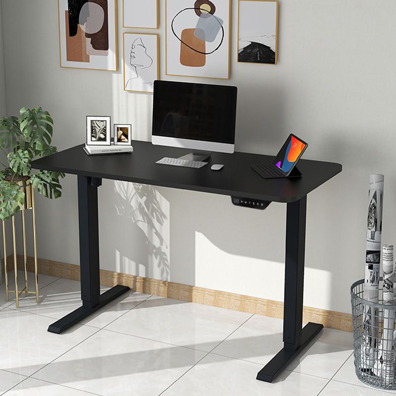 "Height adjustable home office desk with ergonomic features"