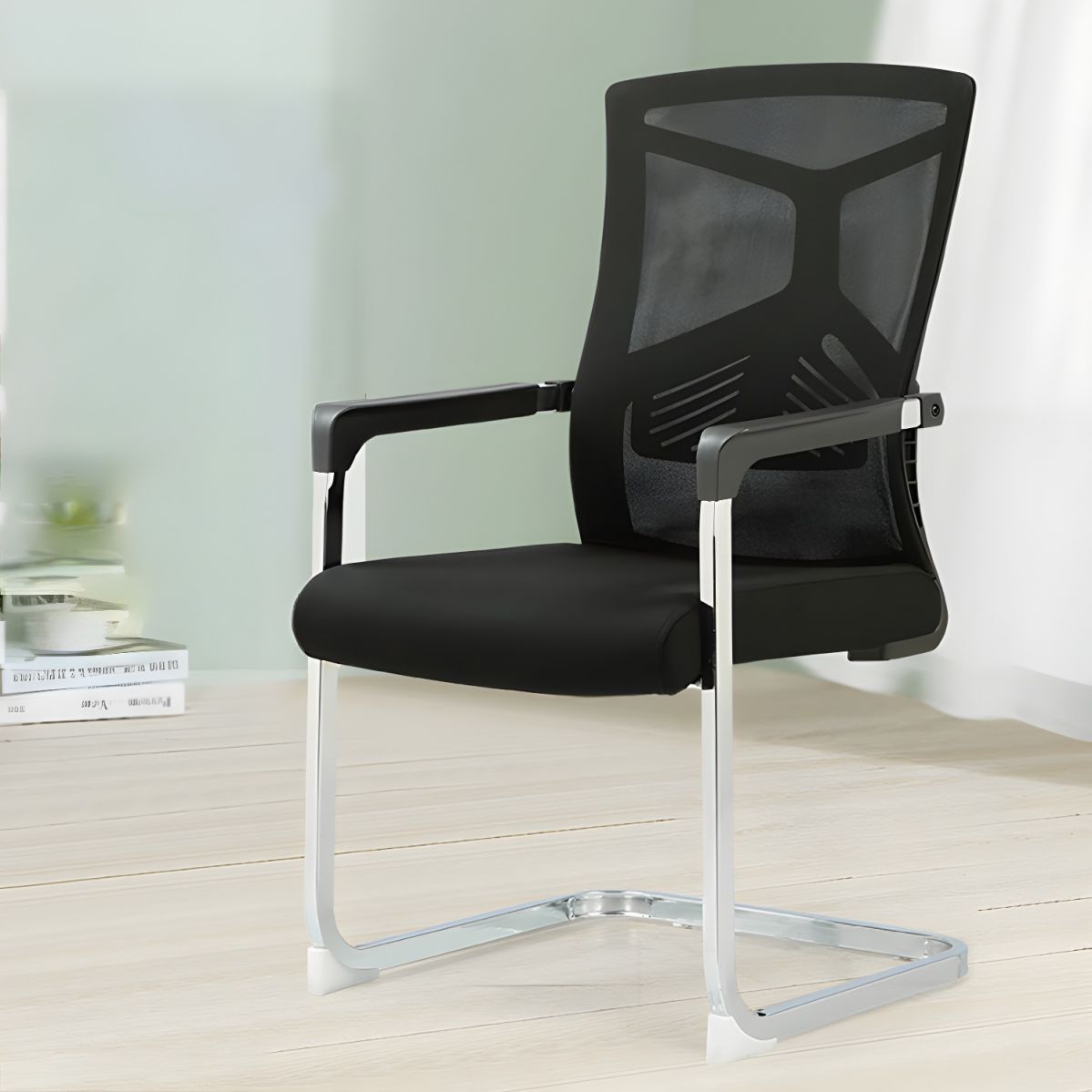 Modern Mid-Back Mesh Office Chair with ergonomic design, breathable mesh back, and adjustable height for comfort and support.