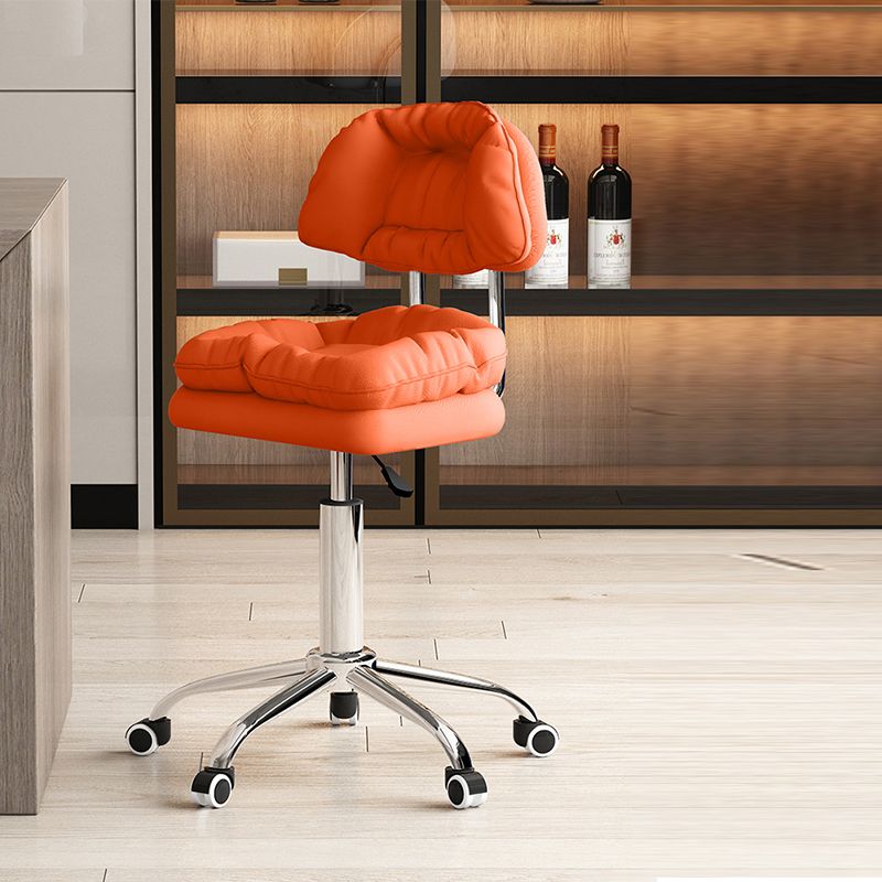 Leather Double Cushion Rotating Stool with 360-degree swivel base, offering comfort and style for any space.