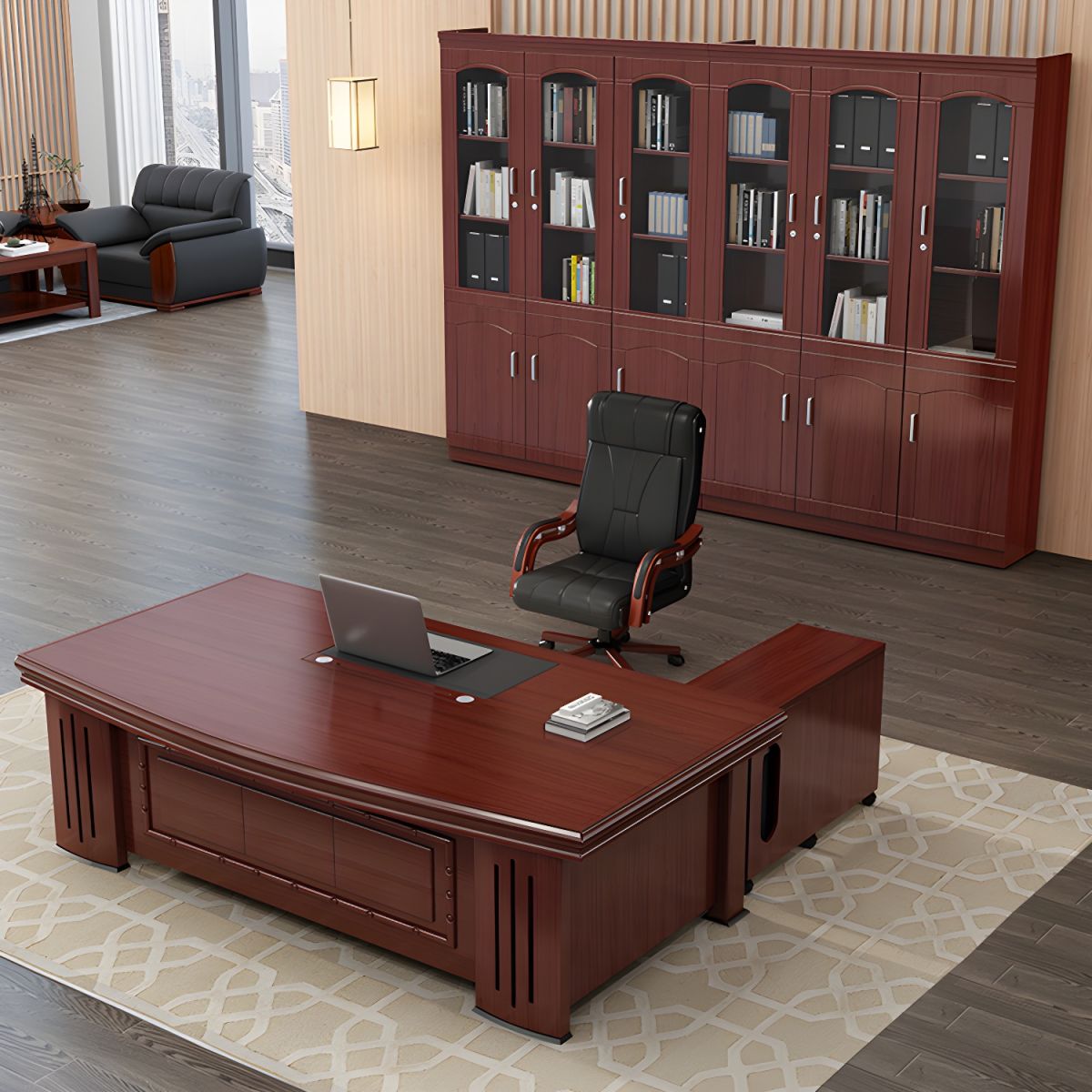 "1600mm Employee Executive Office Desk with ample workspace, storage drawers, and modern design."