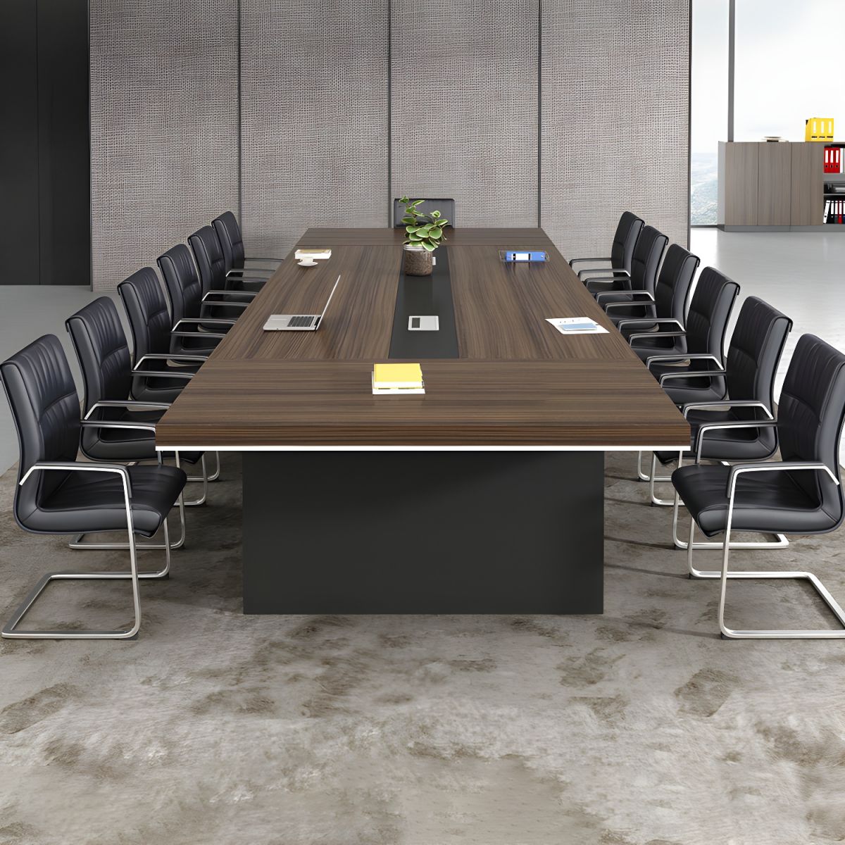 "Elegant 10-12 Seater Wooden Boardroom Office Table for Meetings