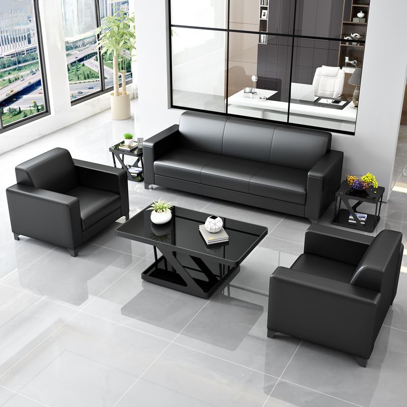 Modern Black Sofa with Armrests