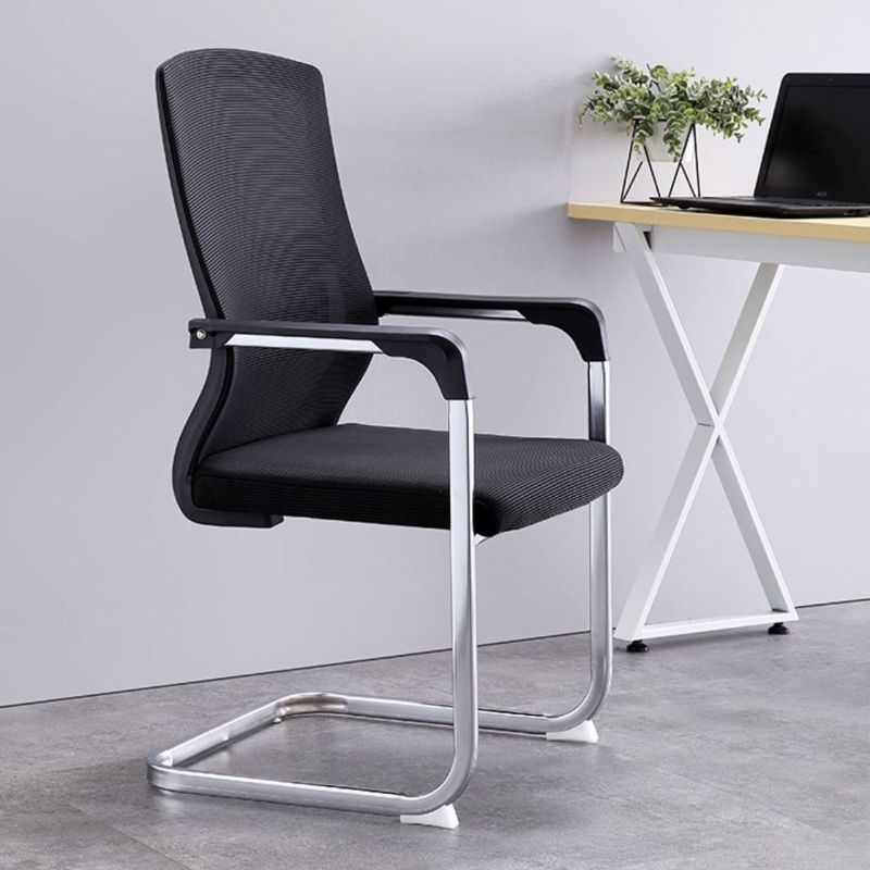 Task Metallic Computer Office Chair with ergonomic design, cushioned seat, adjustable height, and sleek metallic finish.