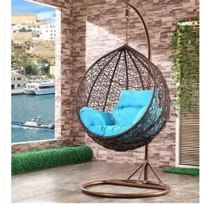 Hammock swing chair with stand and cushion for ultimate relaxation.