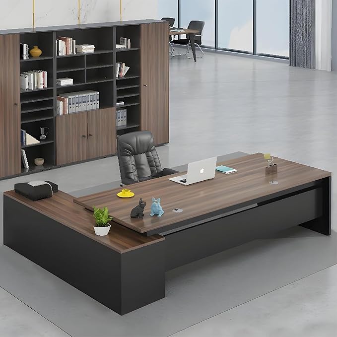 1.8 Meter L-Shaped Executive Office Desk with integrated storage and ergonomic design.