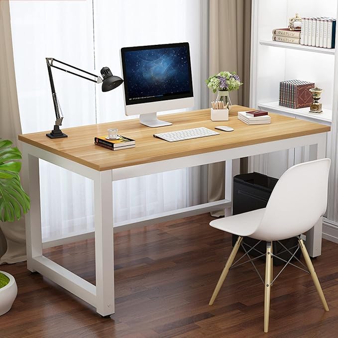 "Simple Modern Home Computer Desk with clean lines and spacious surface."