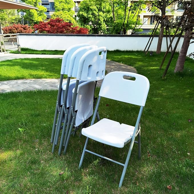 Lifetime Polyethylene Folding Chairs Pack, durable, weather-resistant, and lightweight for indoor and outdoor use.