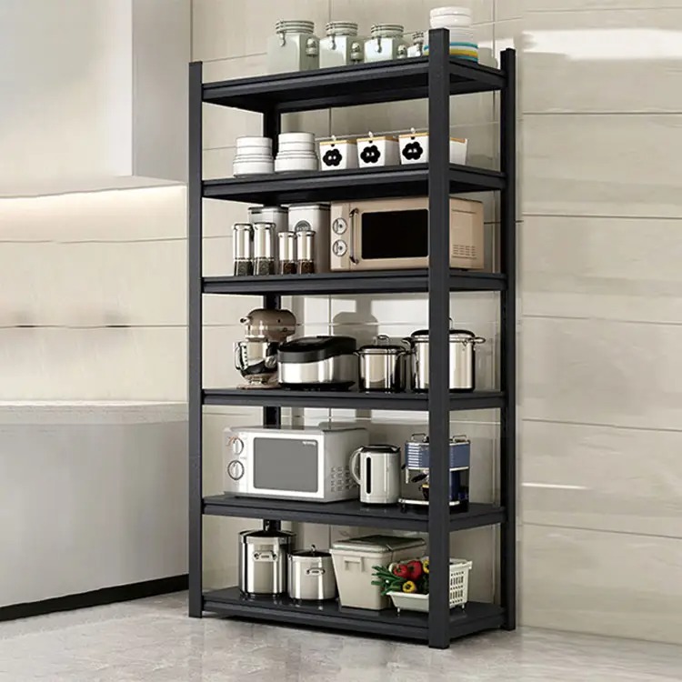 Multipurpose Metal Back Open Case with adjustable shelves for versatile storage.