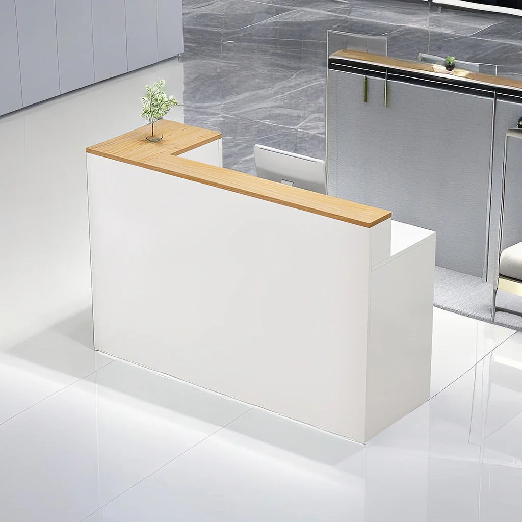 1800mm Cashier Reception Office Desk with modern design and ample storage for efficient customer service.