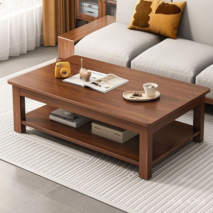 Brown Square Office Coffee Table with sleek wood finish, perfect for modern office spaces.