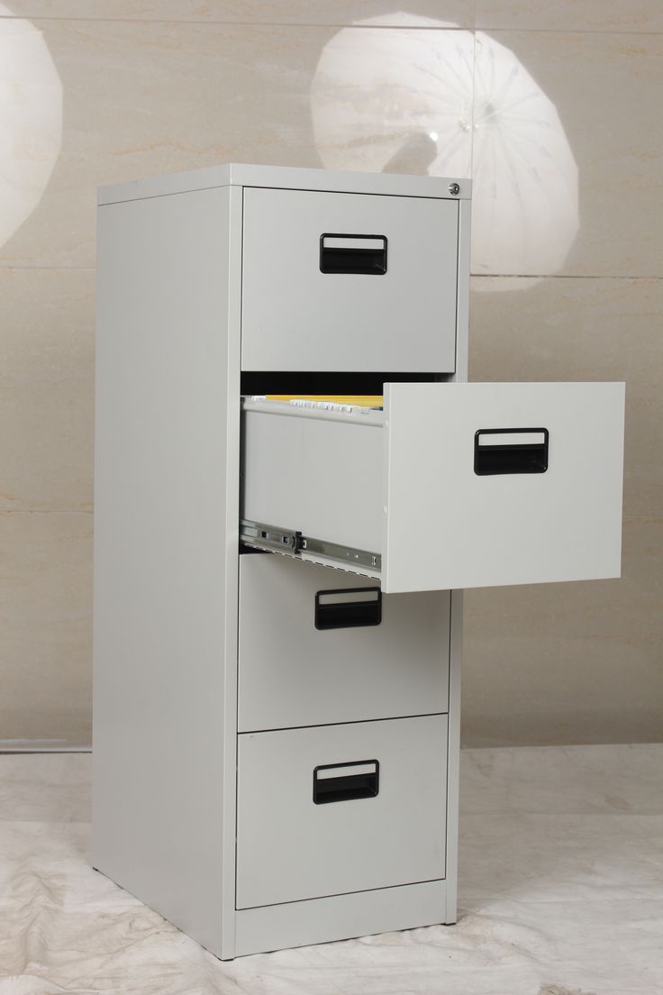 Heavy-duty 4-drawer office cabinet for secure and organized document storage.