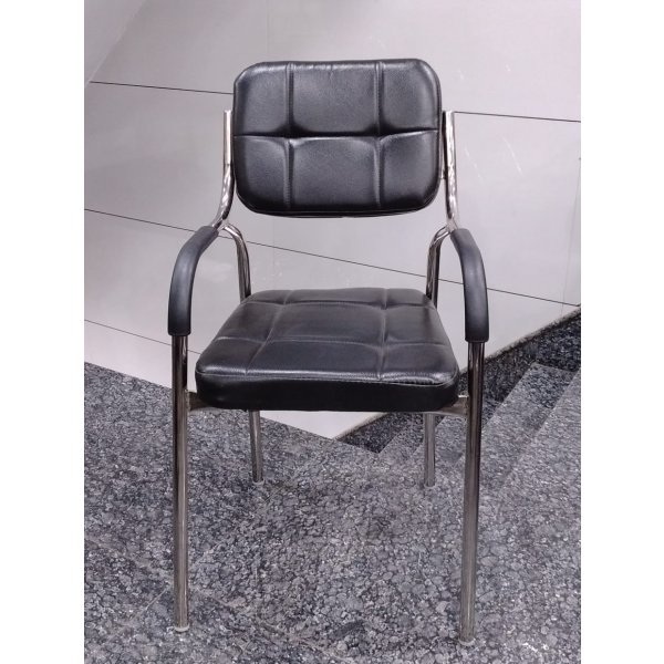 Catalina Black Guest Office Chair with ergonomic design and sleek black upholstery, ideal for professional office settings.