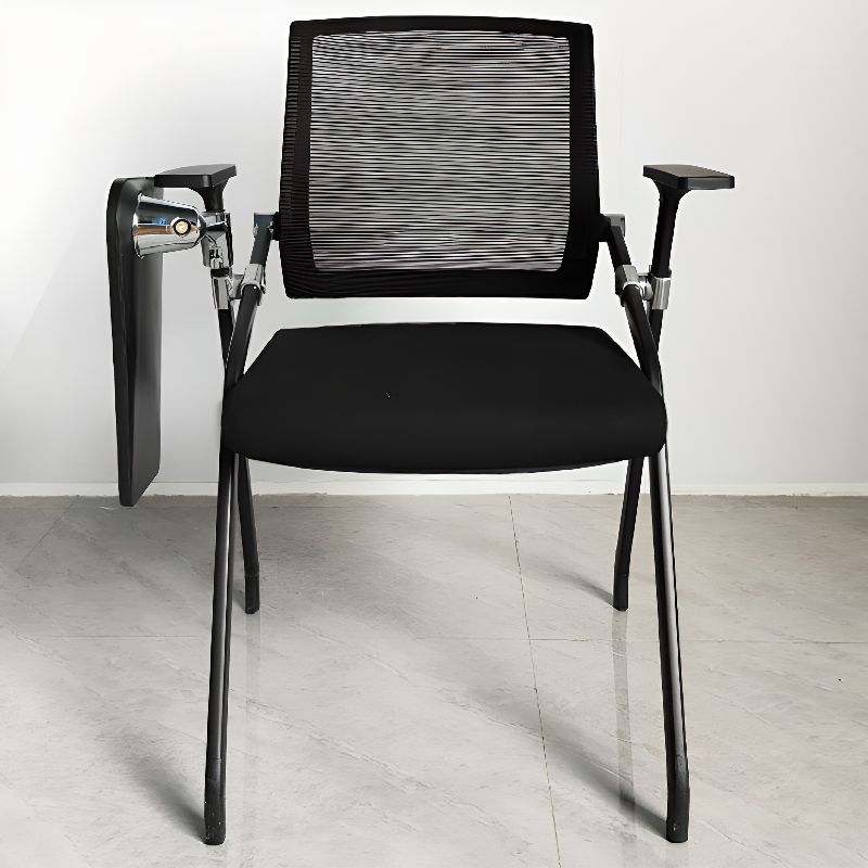 Foldable conference office chair with a sturdy frame, padded seat, and ergonomic design for comfort and space-saving storage.