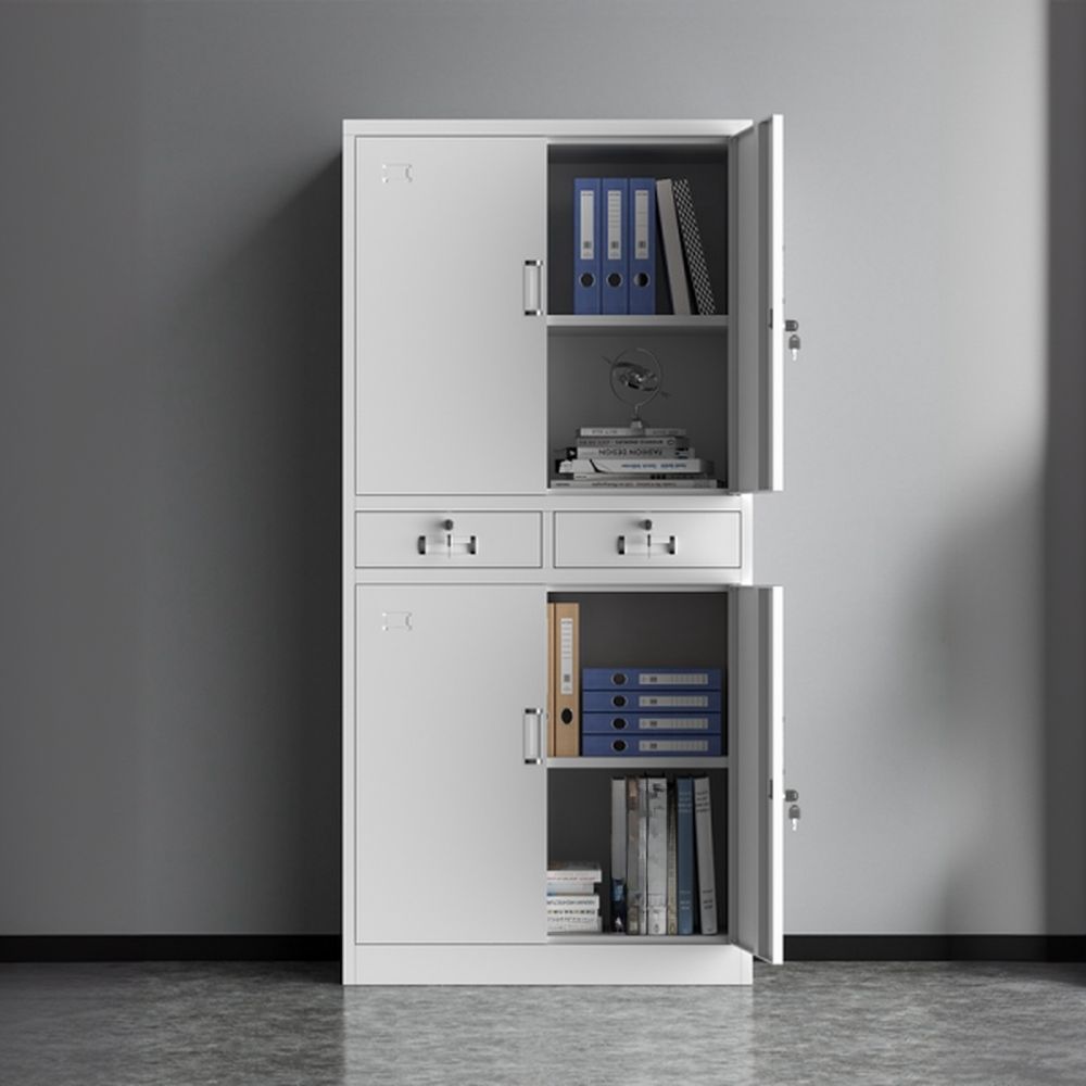 : Modern Metallic Storage Office Cabinet featuring a sleek, polished finish and adjustable compartments.