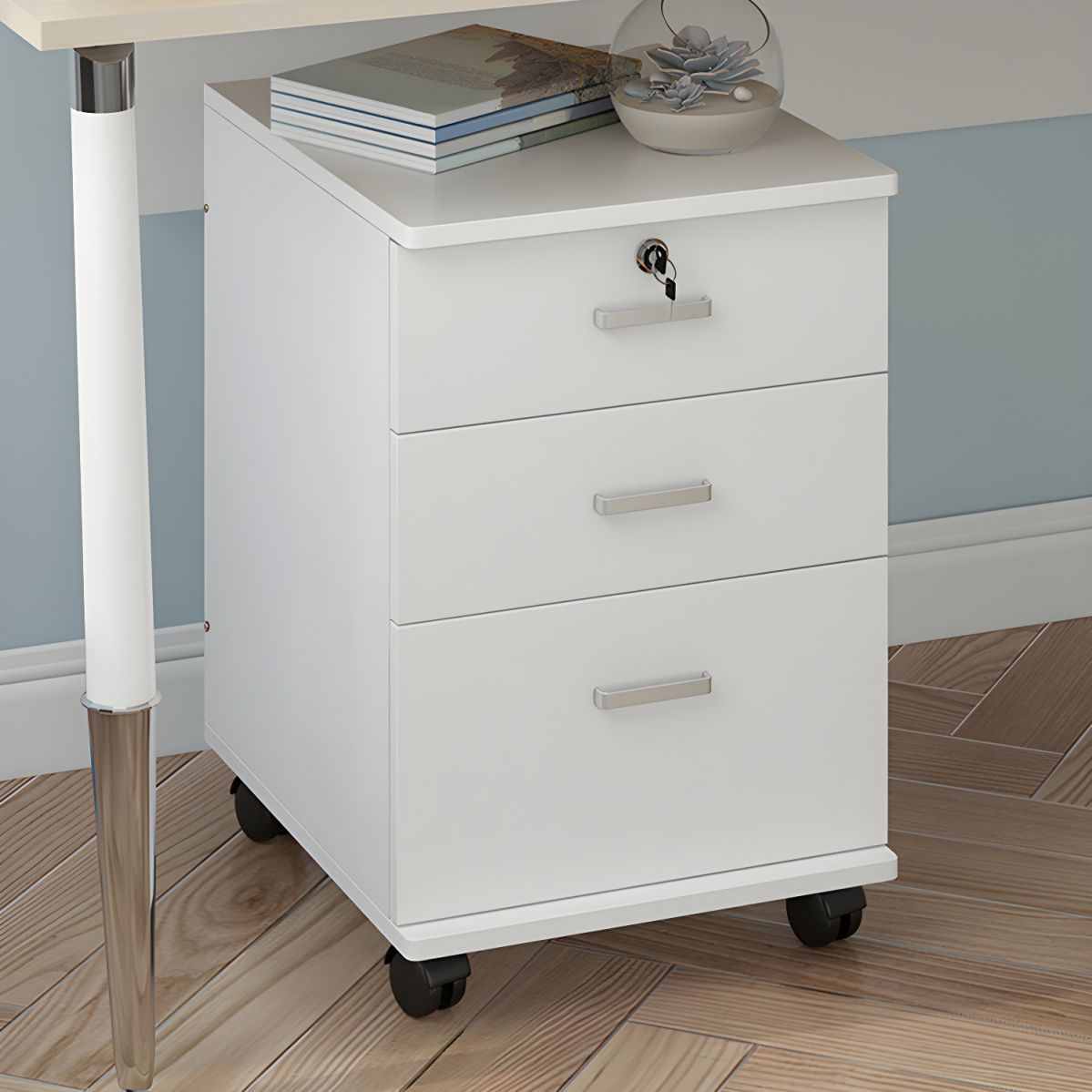 Modern Wood Credenza Filing Cabinet with spacious drawers and elegant woodgrain finish.