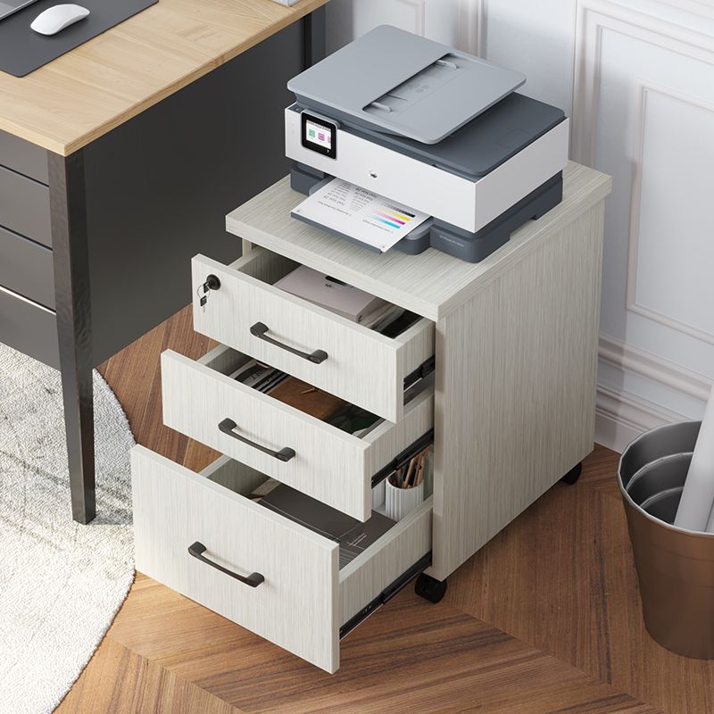 Casual composite wood vertical filing cabinet