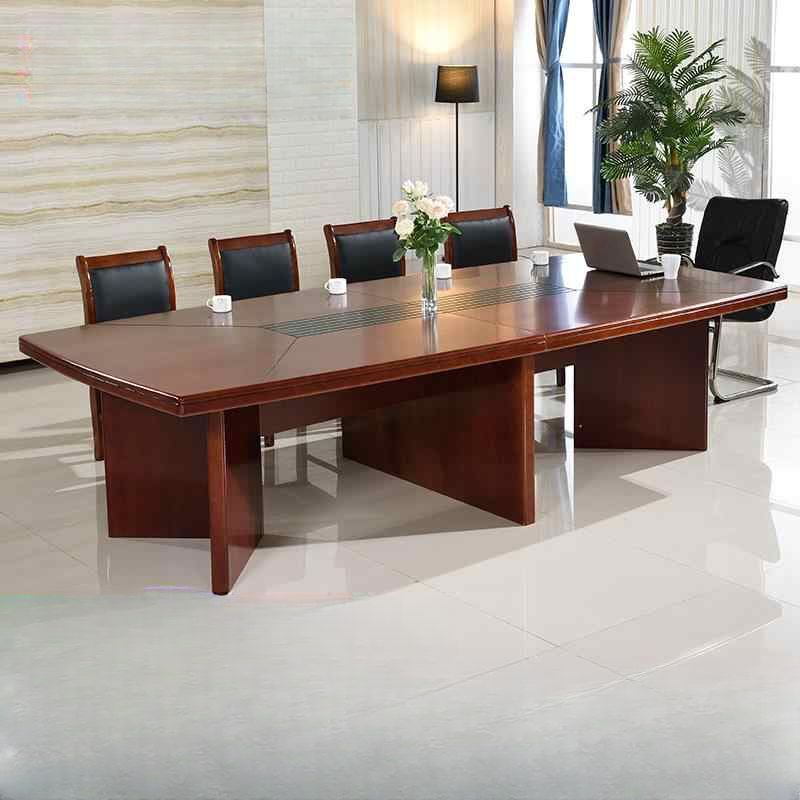 3-Meter Mahogany Boardroom Office Table with a polished wood finish, ideal for executive meetings and conference rooms.