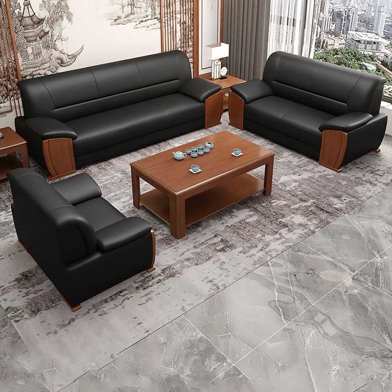 Executive Leather Reception Sofa with premium upholstery, ergonomic design, and durable construction for professional office and lounge spaces.