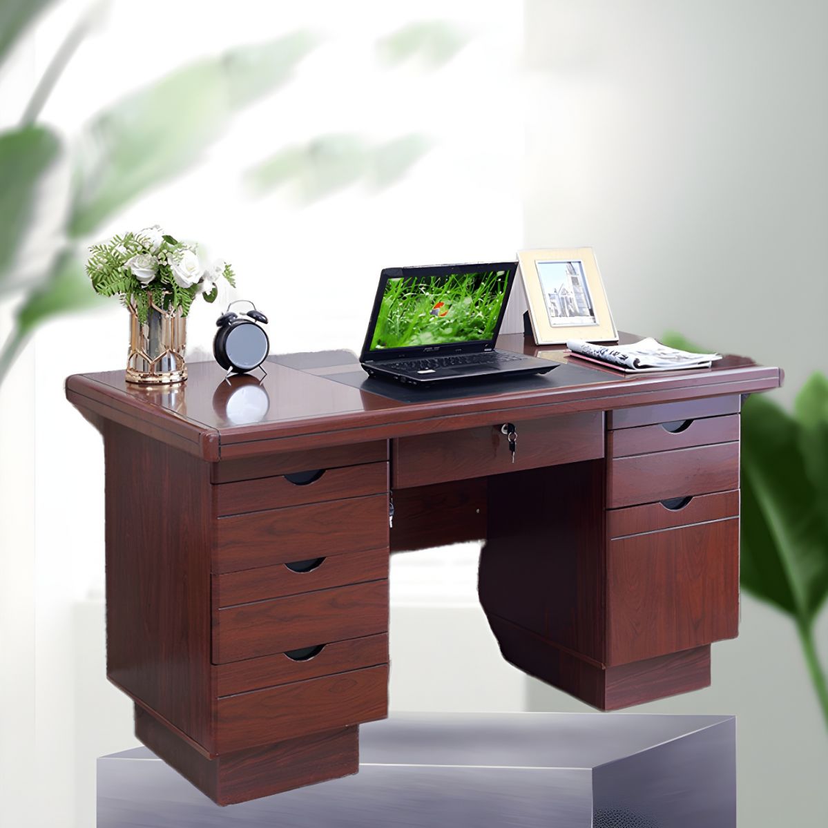 1.4-meter executive office desk with spacious work surface, built-in storage, and a sleek, modern design perfect for professional workspaces.