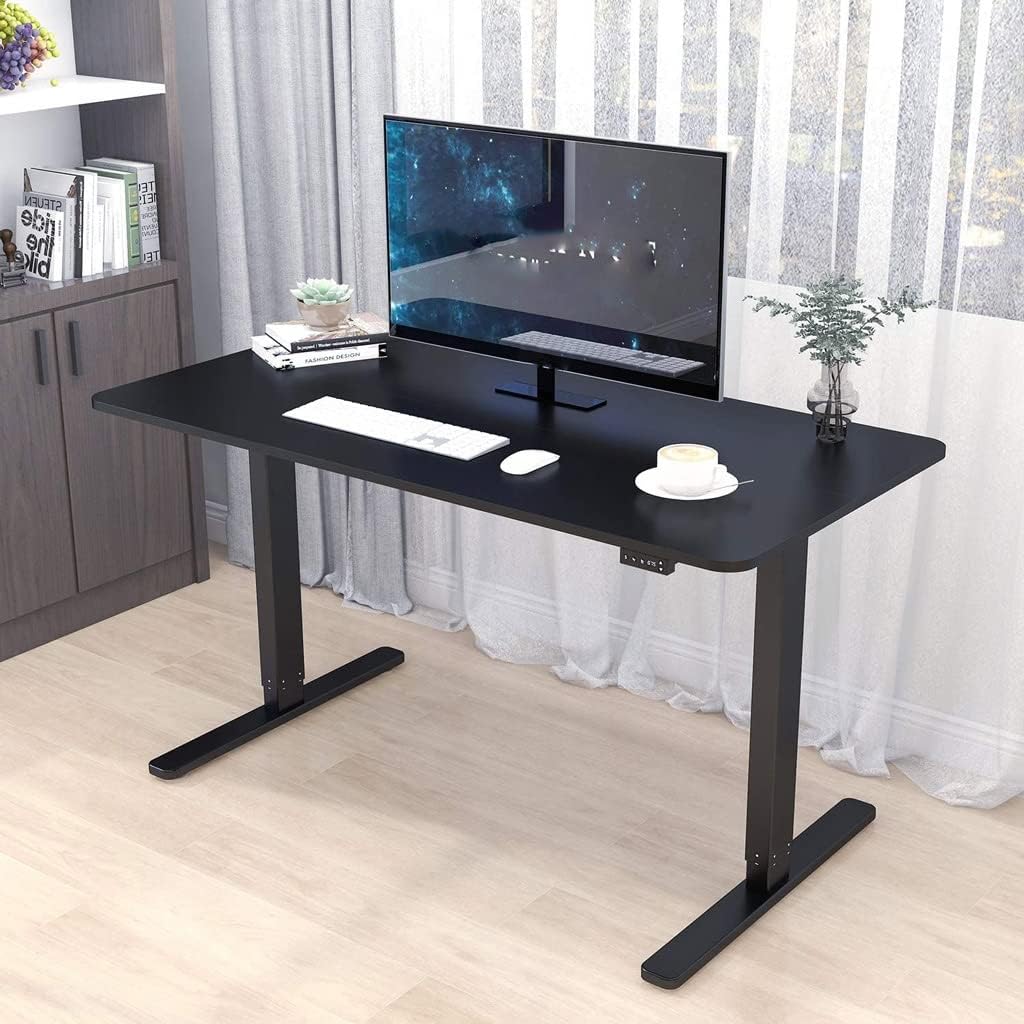 Electric Adjustable Standing Desk with Cable Management, featuring a spacious work surface and ergonomic height adjustment.