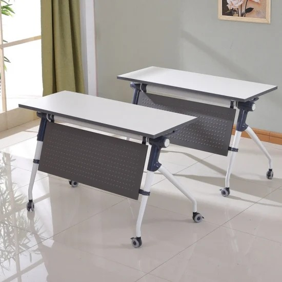 1.2 Meter Foldable White Conference Desk with a modern design and space-saving functionality.