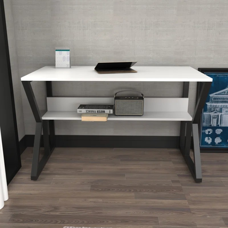 "1.4 Meter Computer Desk with Storage – Spacious and stylish workstation with built-in drawers and shelves for organization."