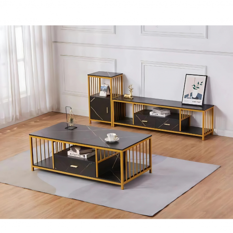 Rectangular Black Glass Coffee Table - Image 10