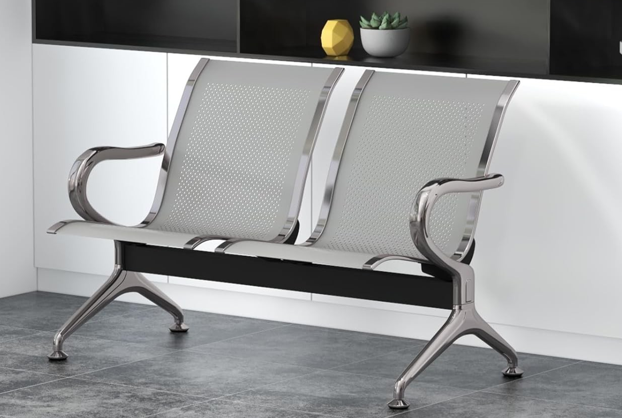 2 Seater Metal Reception Office Bench - Image 6